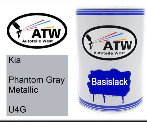 Kia, Phantom Gray Metallic, U4G: 500ml Lackdose, von ATW Autoteile West.